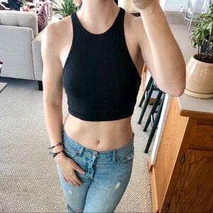Free People black crop top